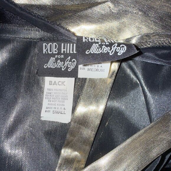 Vintage 80s Rob Hill for Mister Jay Gold Metallic Lamé Twinset Jacket & Tank | D - Picture 9 of 12